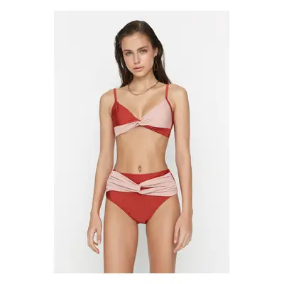 Trendyol High Derékra draped csomó részletes bikini alsó