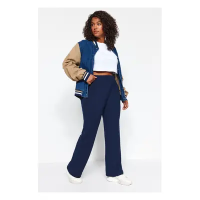 Trendyol Curve Navy Blue Jogger Cress Knitted Sweatpants