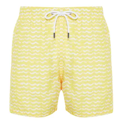 Trendyol Yellow Standard Size Geometric Print Swim Shorts