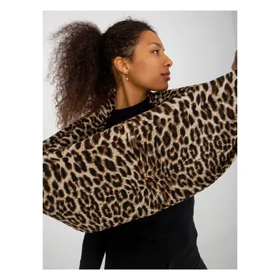 Lady's beige leopard scarf