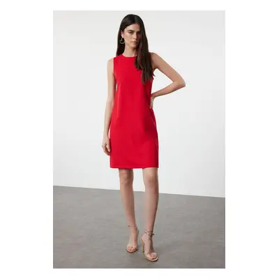 Trendyol Red Plain Woven Dress