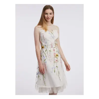 Orsay White Women's Flowered Knee Dress - Women