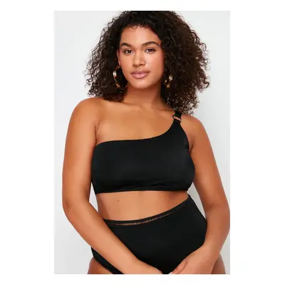 Trendyol Curve Black One Shoulder Bikini Top