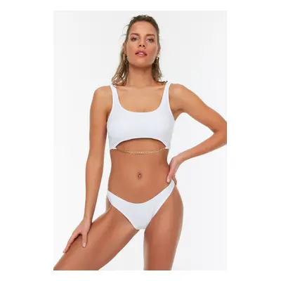 Trendyol White Bralette Chain Accessory, Regular Leg Bikini Set