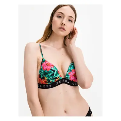 Black and green floral bikini top Guess