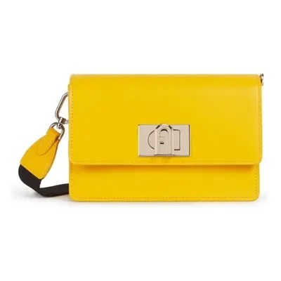 Handbag - FURLA SOFT MINI CROSSBODY - VITELLO ROMA+NASTRO LOGATO-PO yellow