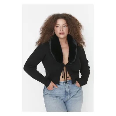 Trendyol Curve Black Levehető mű für Detailed kötött finom kötött Cardigan