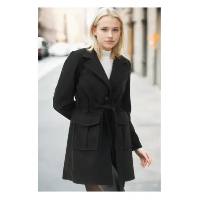 Z6778 DEWBERRY WOMEN'S COAT-BLACK-2