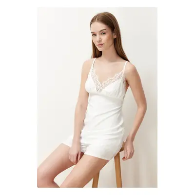 Trendyol Woven Jumpsuit with White Lace Detail and Strap