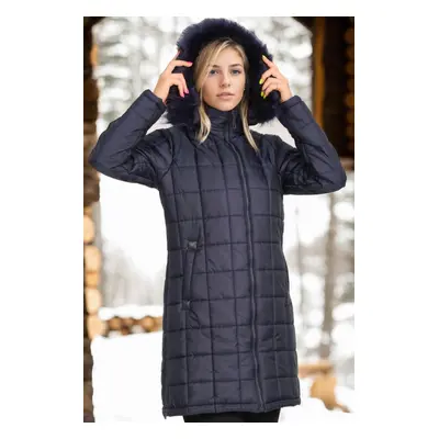 Z6653 DEWBERRY WOMEN'S COAT-DARK NAVY BLUE