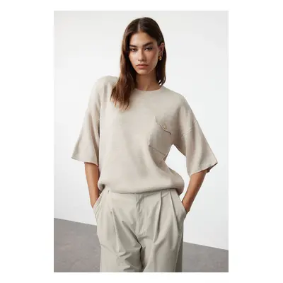 Trendyol Beige Pocket Detailed Knitwear Sweater