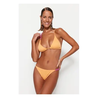 Trendyol Textured High Leg Bikini Bottom with Orange Accessories