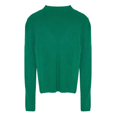 Trendyol Green Premium Yarn/Special Yarn Stand Collar Knitwear Sweater