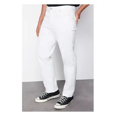 Trendyol White Baggy/90's Straight Fit Jeans Loose Denim Trousers