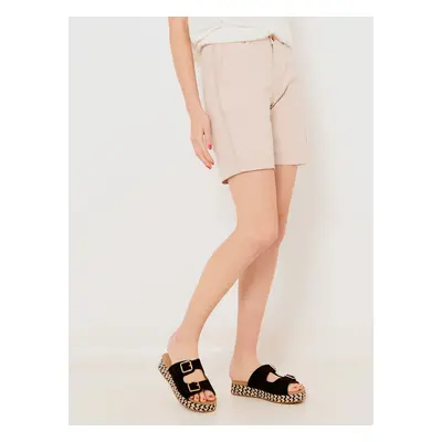 Beige Shorts with Lampas CAMAIEU - Women