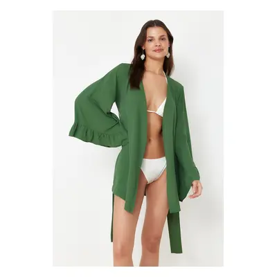 Trendyol Green Belted Mini Woven Flywheel Kimono&Kaftan