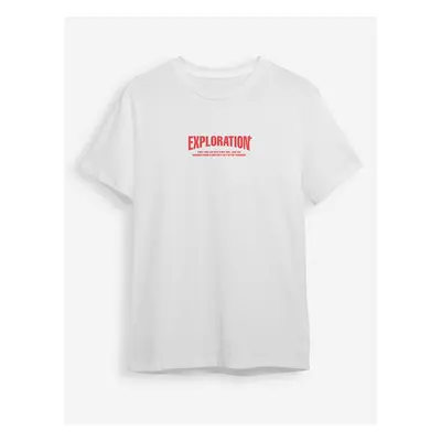 Trendyol White Text Printed Regular Cut T-shirt