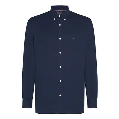 Tommy Hilfiger Shirt - COTTON CASHMERE SHIRT dark blue