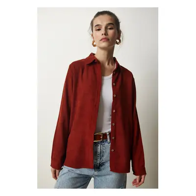 Happiness İstanbul Women's Tile Corduroy Velvet Woven Jacket Shirt