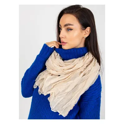 Creamy viscose scarf with pleats