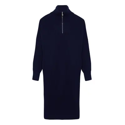 Trendyol Navy Blue Mini Knitwear Zipper Dress