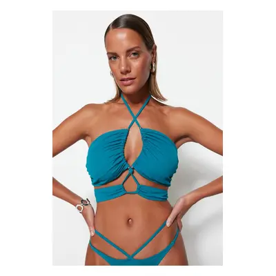 Trendyol Oil Strapless Tunnel Bikini Top