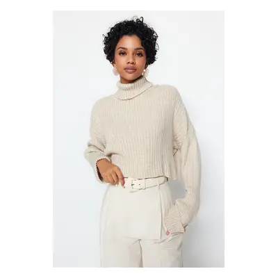 Trendyol Stone Crop Basic Knitwear Sweater