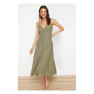 Trendyol Green Midi Woven Beach Dress