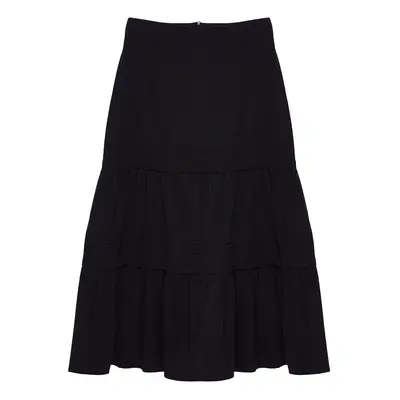 Trendyol Black Long Woven Skirt with Cut-Out Skirt