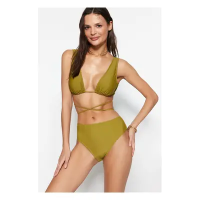 Trendyol Green High Derék Normál lábú Bikini alsó