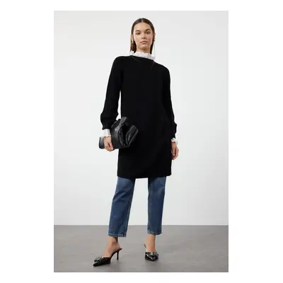 Trendyol Black Guipure Detailed Thessaloniki Knitwear Sweater