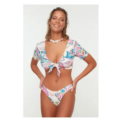 Trendyol színes virágmintás bikini alsó