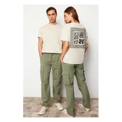 : Trendyol Light Khaki Unisex Regular Fit Cargo Pocket Trousers