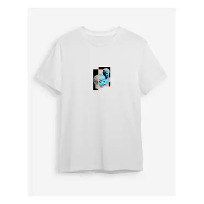 Trendyol White Sculpture Printed Regular Cut T-shirt