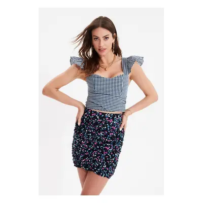 Női crop top Trendyol Navy