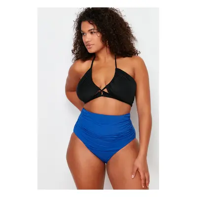 Trendyol Curve Navy Blue High Waist Corset Compression Bikini Bottoms