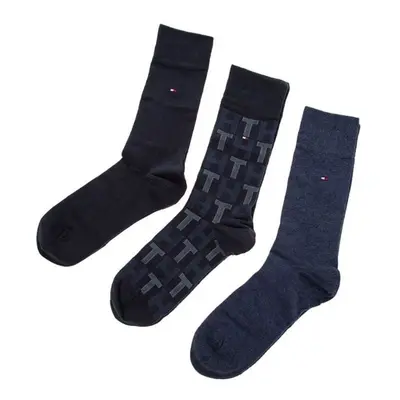 Tommy Hilfiger Socks - TH MEN MIXED STRIPES GIFTBOX 3P blue