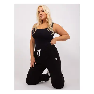 Plus size black cotton sweatpants