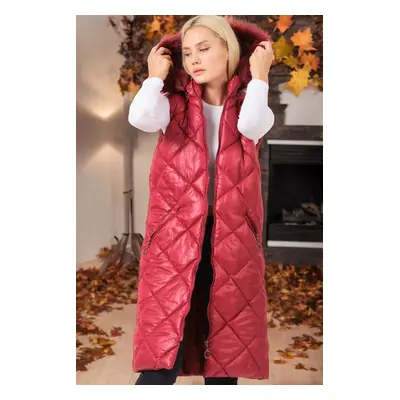 Z6717 DEWBERRY WOMEN'S VEST-BURGUNDY OPTICS