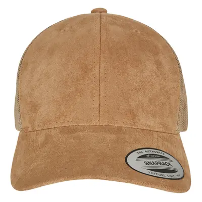 Suede Leather Trucker Cap khaki