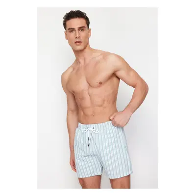 Trendyol Standard Size Seersucker Striped Swim Shorts