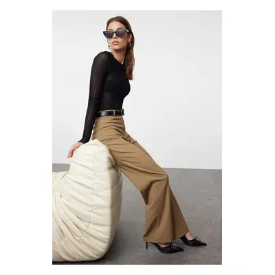 Trendyol Mink Wide Leg High Waist Woven Trousers