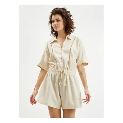 Orsay Beige női vászon jumpsuit - női