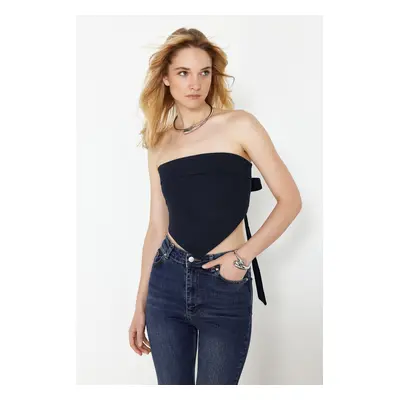 Trendyol Limited Edition Navy Blue Strapless Woven Blouse