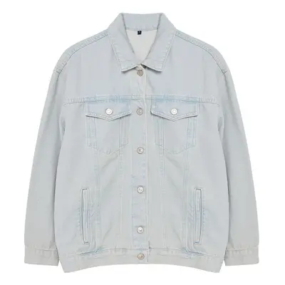 Trendyol Light Blue Oversize Denim Jacket