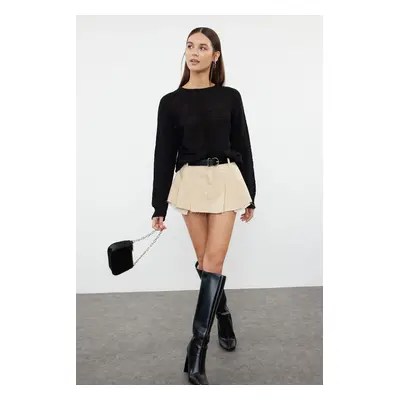 Trendyol Black Raglan Sleeve Seamless Knitwear Sweater