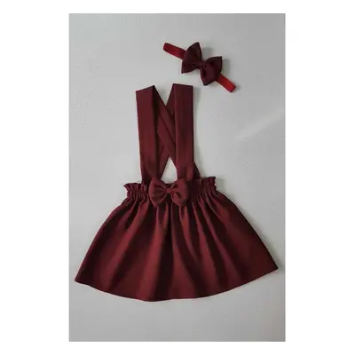 N2436 Dewberry Girls Crepe Dress Bandana-BURGUNDY