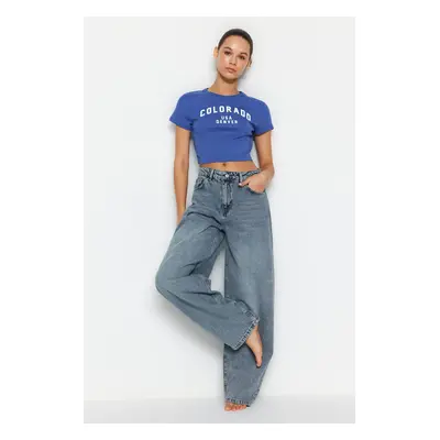 Trendyol Blue Low Waist Skater Jeans