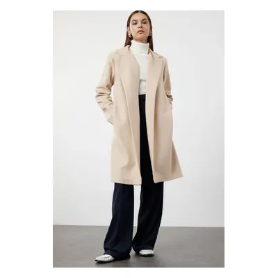 Trendyol Stone Covered Soft Textured Unlined Knitted Cashmere Coat