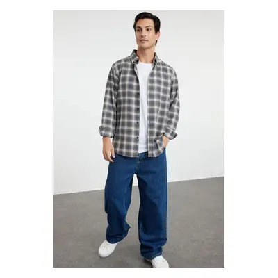 Trendyol Indigo Regular Fit Plaid Patterned Lumberjack Flannel Shirt